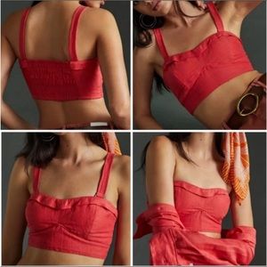 Maeve XL red bandeau bustier bralette crop top